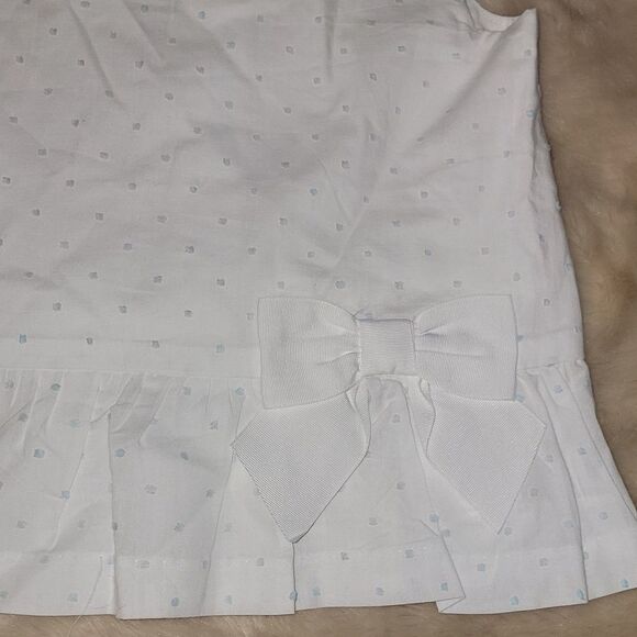 JANIE AND JACK WHITE WITH LIGHT BLUE POLKA DOTS SLEEVELESS TOP, SIZE 4 - NEW! - Picture 4 of 11